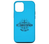 St Christophe Pray for Us Catholic Cross Travel Coque pour iPhone 12/12 Pro
