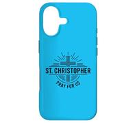 St Christophe Pray for Us Catholic Cross Travel Coque pour iPhone 17