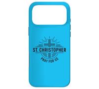 St Christophe Pray for Us Catholic Cross Travel Coque pour iPhone 17 Pro Max