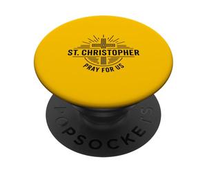 St Christophe Pray for Us Catholic Cross Travel PopSockets PopGrip Adhésif