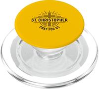 St Christophe Pray for Us Catholic Cross Travel PopSockets PopGrip pour MagSafe