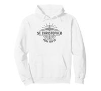 St Christophe Pray for Us Catholic Cross Travel Sweat à Capuche