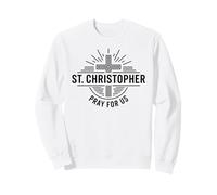 St Christophe Pray for Us Catholic Cross Travel Sweatshirt