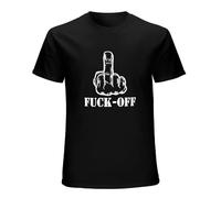 St Creative Middle Finger Despise Fuck Off Funny Party T-Shirt Mens Unisex Black Tees XXL