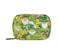 St Cute Green Gnomes Pilulier de voyage réutilisable avec compartiments amovibles Sac de voyage pratique pour sac à main
