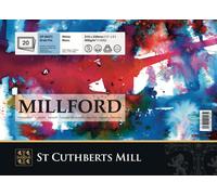 ST CUTHBERTS MILL Millford - Bloc 20 feuilles de papier aquarelle grain fin - 31x23 cm - 300g/m² - Blanc