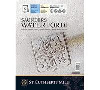 ST CUTHBERTS MILL Saunders Waterford - Bloc 12 feuilles de papier aquarelle grain fin - 23x31 cm - 300g/m² - Blanc naturel