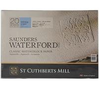 St Cuthberts Mill Saunders Waterford - Bloc 20 feuilles de papier aquarelle grain fin - 31x23 cm - 300g/m² - Blanc naturel