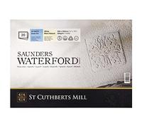 St Cuthberts Mill Saunders Waterford - Bloc 20 feuilles de papier aquarelle grain fin - 36x26 cm - 300g/m² - Blanc naturel