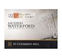 St Cuthberts Mill Saunders Waterford - Bloc 20 feuilles de papier aquarelle grain satiné - 31x23 cm - 300g/m² - Blanc naturel