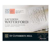 High White Saunders Waterford Block 300gsm 310 x 410mm (12" x 16") 20 Sheets HP