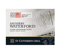ST CUTHBERTS MILL Saunders Waterford - Bloc 20 feuilles de papier aquarelle grain satiné - 41x31 cm - 300g/m² - Extra-blanc