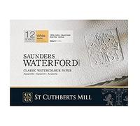 ST CUTHBERTS MILL Saunders Waterford - Bloc 20 feuilles de papier aquarelle grain torchon - 31x23 cm - 300g/m² -Extra-blanc