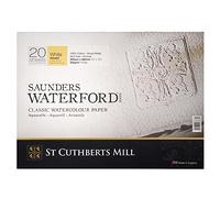 St Cuthberts Mill Saunders Waterford - Bloc 20 feuilles de papier aquarelle grain torchon - 36x26 cm - 300g/m² - Blanc naturel