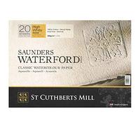 ST CUTHBERTS MILL Saunders Waterford - Bloc 20 feuilles de papier aquarelle grain torchon - 41x31 cm - 300g/m² - Extra-blanc