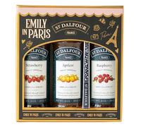 St. Dalfour Coffret Confiture - Édition Emily in Paris - 100% fruits, sans sucre ajouté, sans gluten - 3x284g (Fraise/Abricot/Framboise)