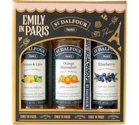 St Dalfour Emily in Paris Confiture Coffret: Citron citron vert, Orange, Myrtille, 3 x 284g, sans sucre ajouté, 100% fruits