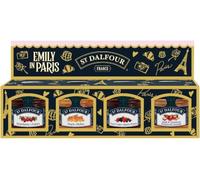 St. Dalfour Emily in Paris - Mini confiture, 100% fruits, pâte à tartiner de fruits de France, sachets individuels de 4 x 28 g (Strawberry/Blueberry)