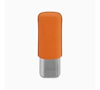 St Dupont, étui en Cuir, Orange, 2 cigares, métal et Cuir de Veau, 180 x 60 x 30 mm, 134 g