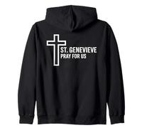 St Geneviève Pray for Us Catholic Devotion Sweat à Capuche
