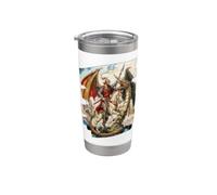 St George tuant le dragon Saint Georges Legend Art Gobelet isotherme en acier inoxydable double paroi