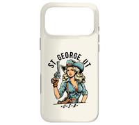 St George Utah USA Cowgirl avec Pistolet Style Western Coque pour iPhone 17 Pro Max