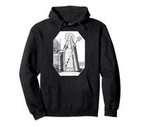 St Gertrude Art Catholique Vintage Patron Saint des Chats Sweat à Capuche