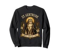 St Gertrude de Nivelles Chat Religieux Art Sweatshirt