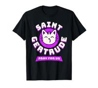St Gertrude de Nivelles Grand Patron Saint des Chats Japonais T-Shirt