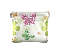 St Green Boho Butterfly Fashion Petit porte-monnaie en cuir pour femme Pratique pour cartes et clés Organisateurs pour femmes billetera para
