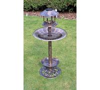 St Helens Home & Garden Mangeoire décorative autoportante, résistante aux intempéries, Style piédestal, Facile à Assembler avec Lampe Solaire