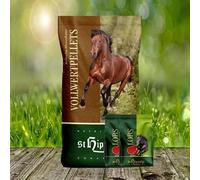 St. Hippolyt Granulés complets de 25 kg - Le talent polyvalent comme complément à la nourriture de base + 2 x 1 kg de louges de récompense