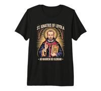 St Ignace de Loyola Ad Maiorem Dei Gloriam Catholique Jésuite T-Shirt Haut de Gamme