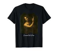 St Jean-Baptiste par Léonard de Vinci Célèbre Peinture Art T-Shirt Graphique avec Valeur, Homme, Noir, L