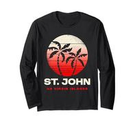St John USVI Retro Sunset Palm Beach Manche Longue