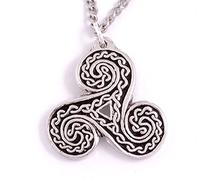 St Justin, ruban Triscele étain Pendentif - Chaîne gourmette 45,7 cm