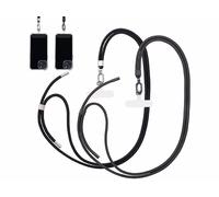 St. Leonhard 2 cordons tour de cou pour smartphone - coloris noir / métal argenté & noir