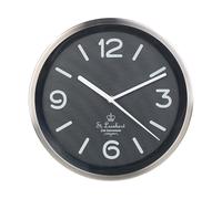 St. Leonhard Horloge murale à quartz avec cadran rétroéclairé - radio-pilotée, noire