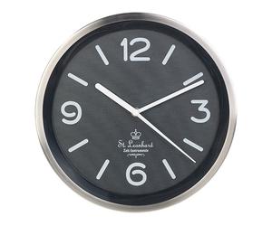 St. Leonhard Horloge murale à quartz avec cadran rétroéclairé - radio-pilotée, noire