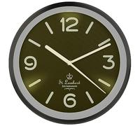 St. Leonhard Horloge murale à quartz avec éclairage automatique du cadran - Noir