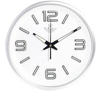 St. Leonhard Zeit-Instrumente Horloge radio-pilotée phosphorescente à fond blanc