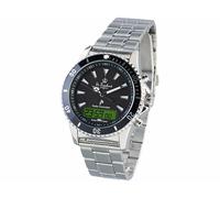 St. Leonhard Montre radio-pilotée solaire avec cadran numérique & analogique pour homme