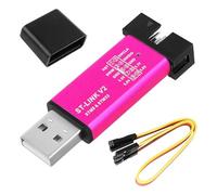 ST-Link V2 Emulator Downloader Programmeur,Compatible avec STM32 STM8,Débogueur et Simulateur USB avec Câbles Dupont,Pour Développement et Flashage de Microcontrôleurs STM,Couleur Aléatoire