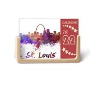 St.Louis America City Calendrier de bureau 2022 aquarelle 12 mois