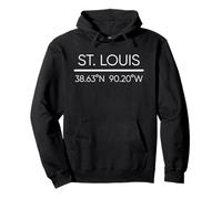 St. Louis City Coordonnées GPS Missouri Saint Louisan Local Sweat à Capuche