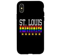 St. Louis Pride Missouri Drapeau Arc-en-Ciel Gay Lesbienne Queer LGBT Coque pour iPhone X/XS