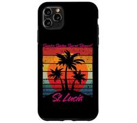 St Lucia Retro Palm Trees Sunrise Sunset Repeat Coque pour iPhone 11 Pro Max