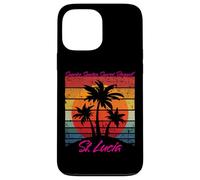 St Lucia Retro Palm Trees Sunrise Sunset Repeat Coque pour iPhone 13 Pro Max