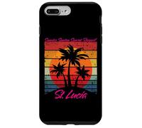 St Lucia Retro Palm Trees Sunrise Sunset Repeat Coque pour iPhone 7 Plus/8 Plus
