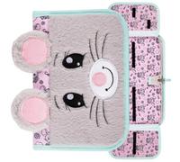 St. Majewski Bambino Trousse à crayons simple, souris en peluche avec oreilles saillantes, gris, animaux